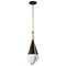 Nuvo Admiral 1-Light Pendant 6 in. Matte Black and Natural Brass White Opal Glass 60/7902 - alternate 7